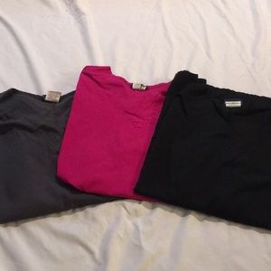 Three scrub tops